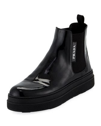 prada patent leather gored booties sneaker|prada downtown leather sneakers.